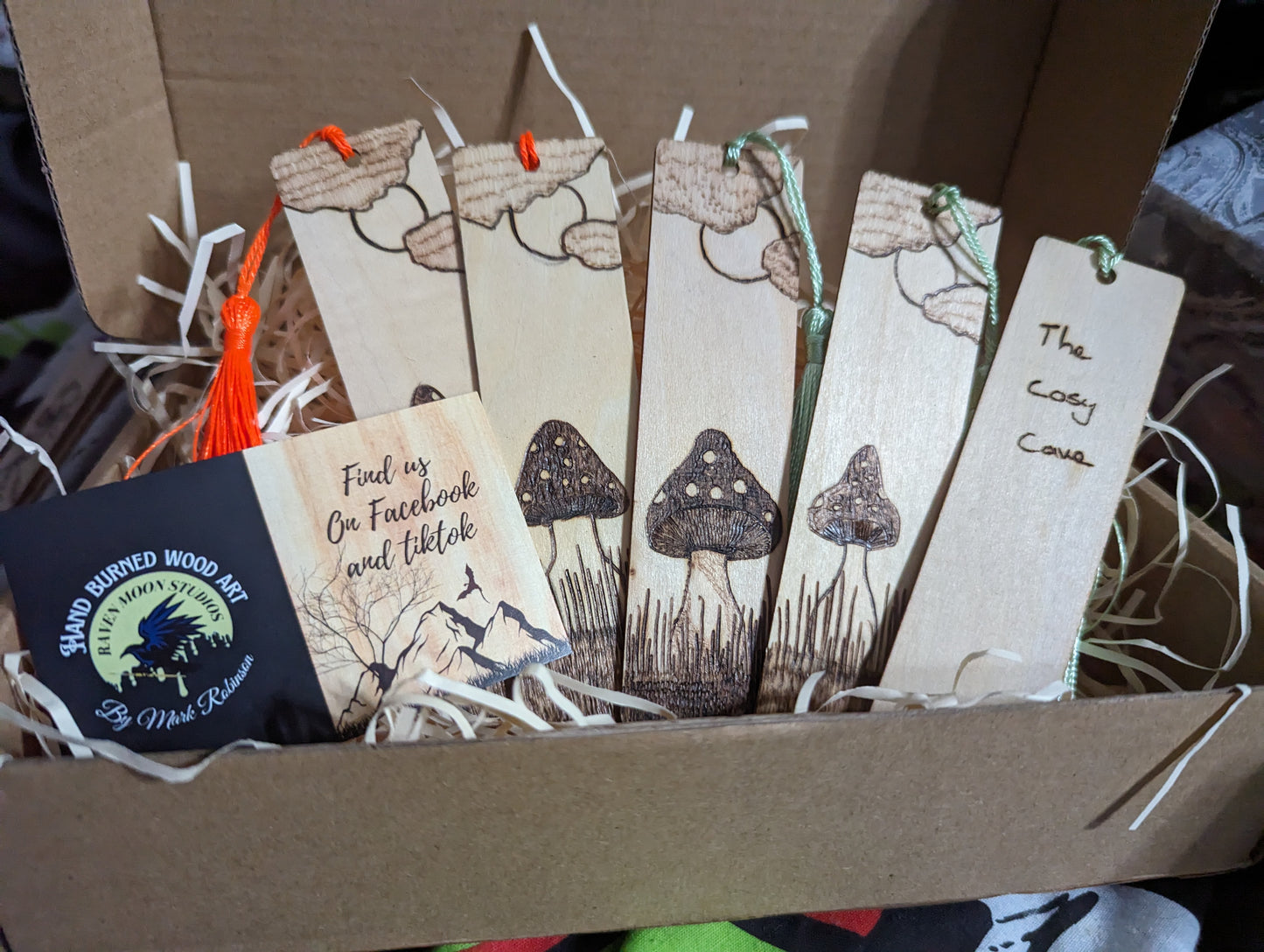 Mushroom Hand Burnt Bookmark