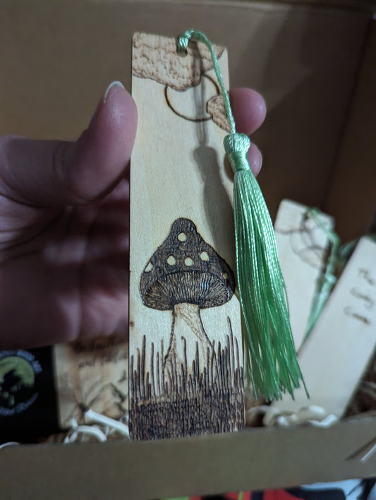Mushroom Hand Burnt Bookmark