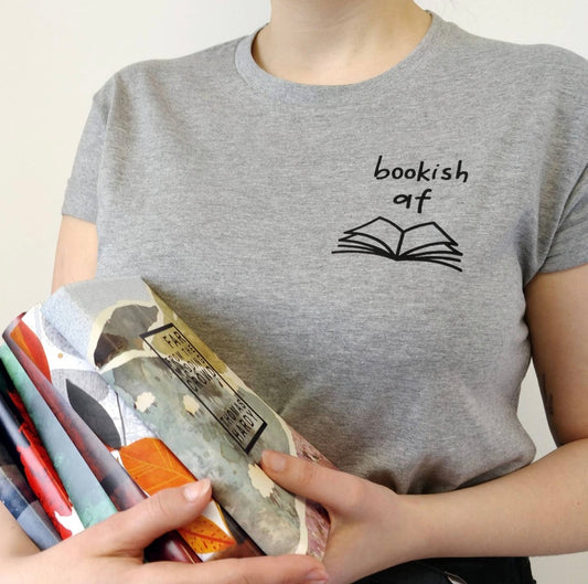 Unisex Grey " Bookish AF" T-shirt